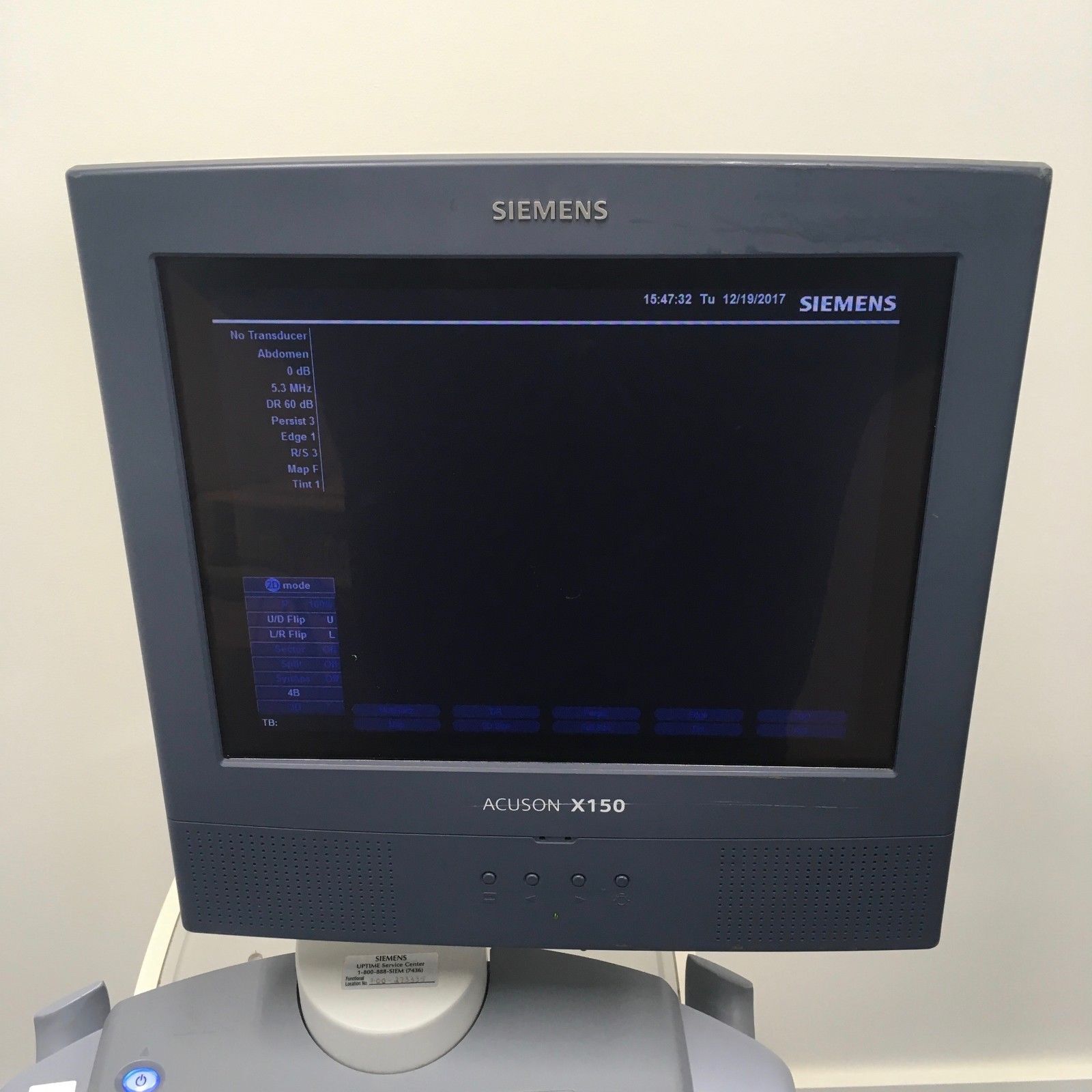 2007 Siemens Acuson X150 Ultrasound Model 10131661 DIAGNOSTIC ULTRASOUND MACHINES FOR SALE