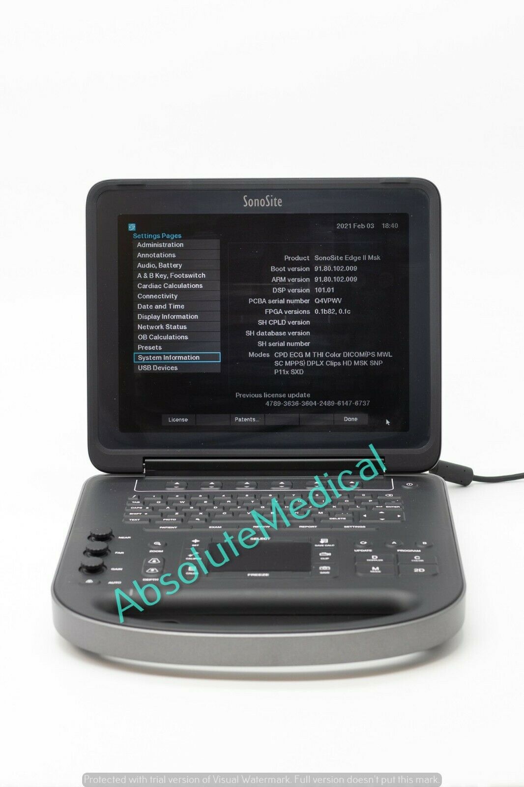 Sonosite Edge 2 FujiFilm Ultrasound Portable -Biomed Certified, Probes available DIAGNOSTIC ULTRASOUND MACHINES FOR SALE