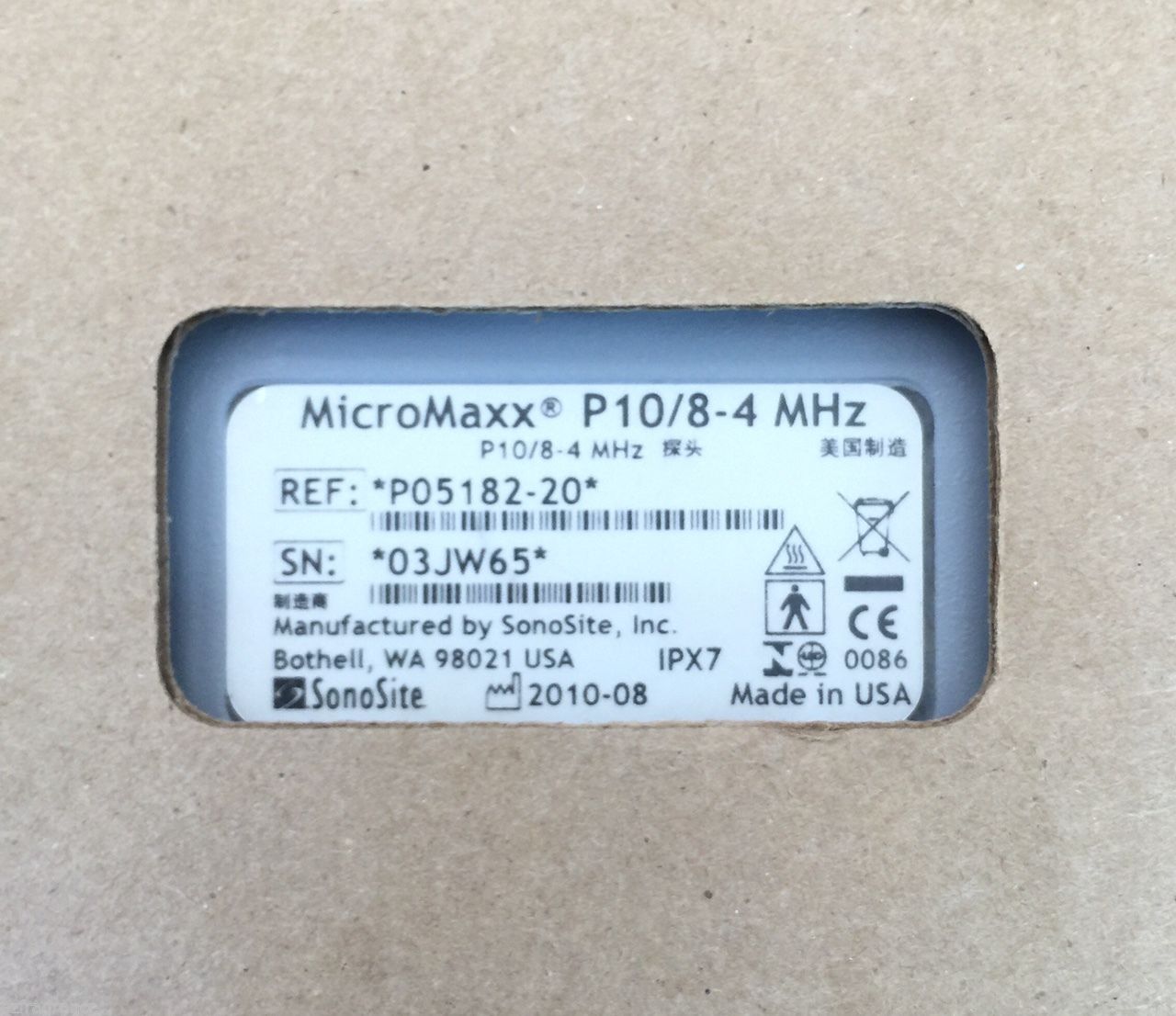 Sonosite Micromaxx P10 / 8-4 MHz ULTRASOUND PROBE TRANSDUCER REF # P05182-20 DIAGNOSTIC ULTRASOUND MACHINES FOR SALE
