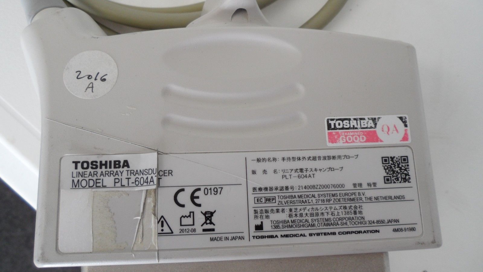 Toshiba  PLT-604AT 6MHz Linear Array Ultrasound Transducer Probe DIAGNOSTIC ULTRASOUND MACHINES FOR SALE