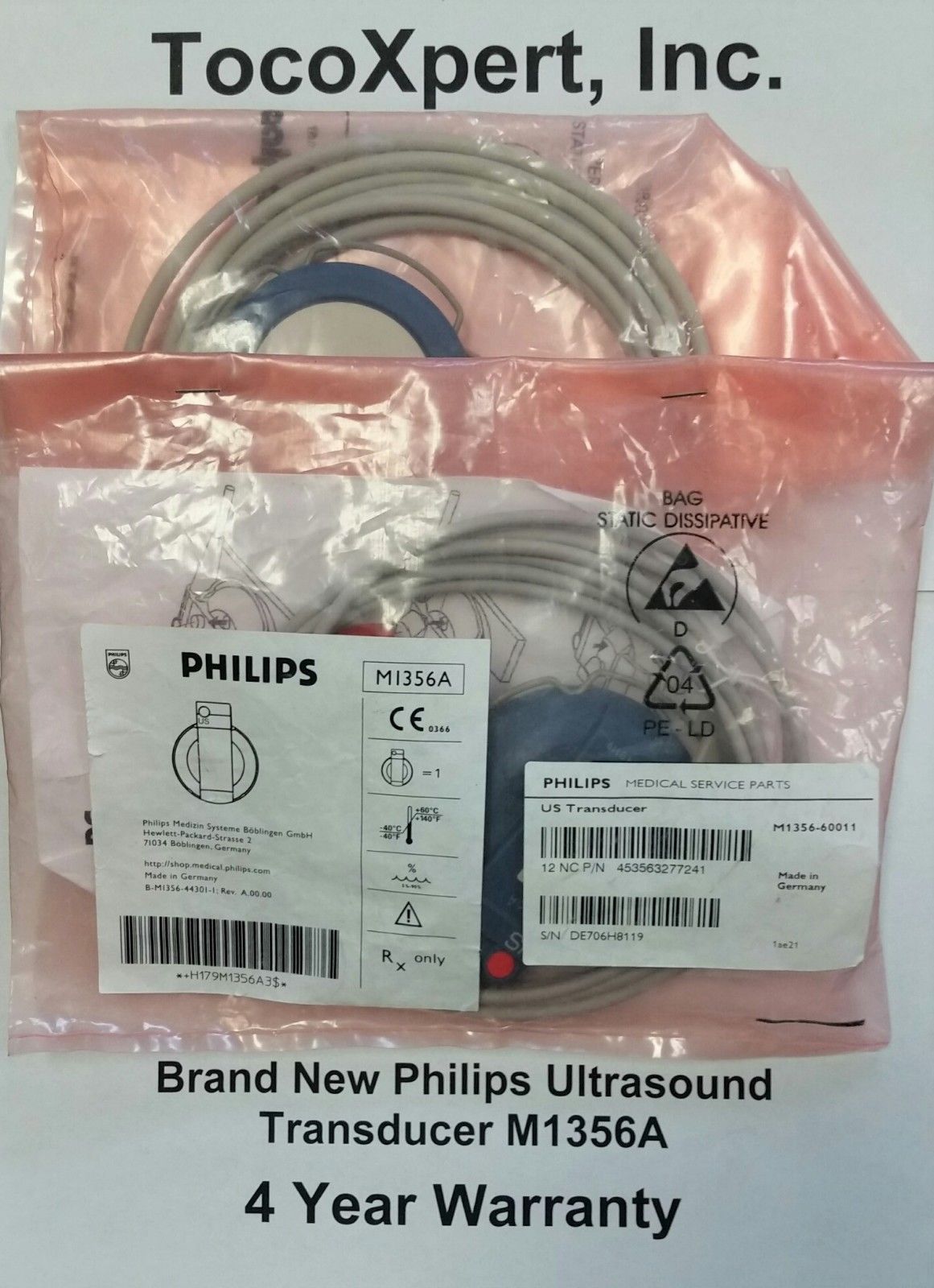  HP Philips Ultrasound M1356A Transducer $429 - BRAND NEW