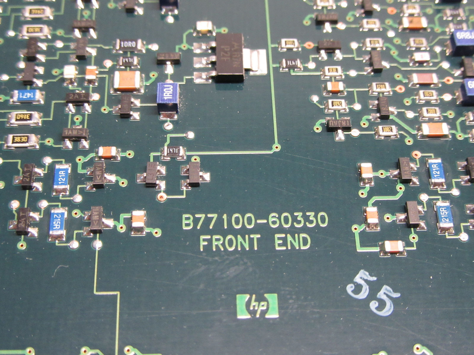 a close up of a circuit board with electronic components