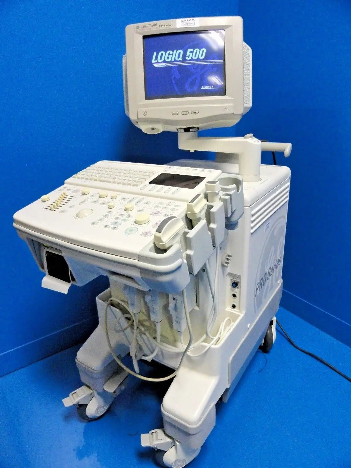 GE Logiq 500 Pro Series Ultrasound W/ C358, S222, LA39  Probes & Printer ~ 13875 DIAGNOSTIC ULTRASOUND MACHINES FOR SALE