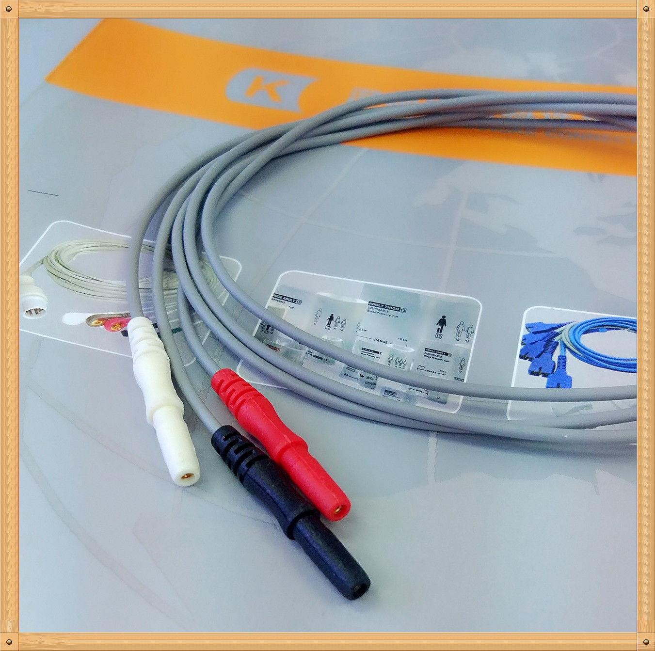 Din Style Safety ECG Leadwires,3 Leads,Grabber,AHA 0,6m DIAGNOSTIC ULTRASOUND MACHINES FOR SALE