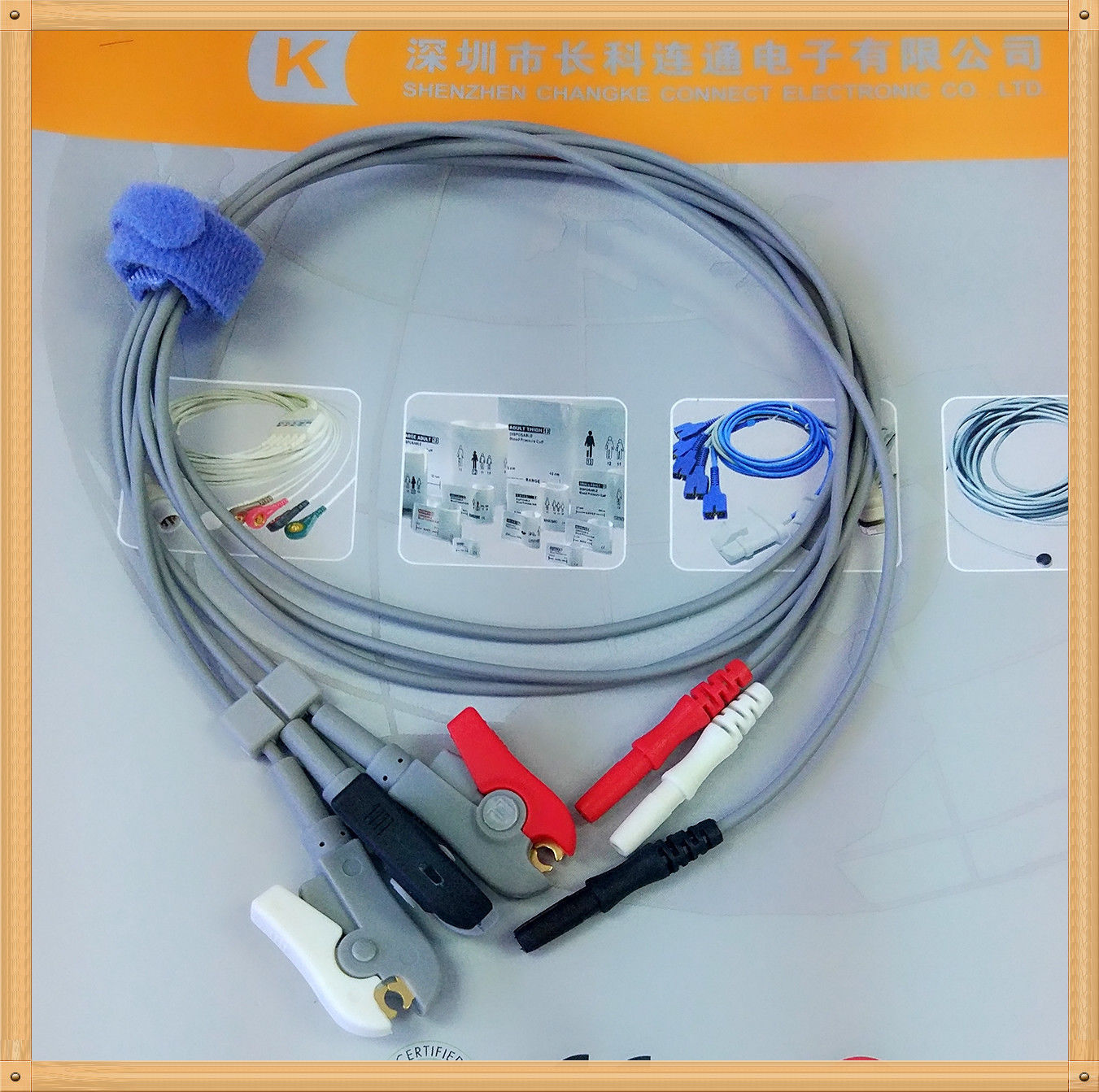 Din Style Safety ECG Leadwires,3 Leads,Grabber,AHA 0,6m DIAGNOSTIC ULTRASOUND MACHINES FOR SALE