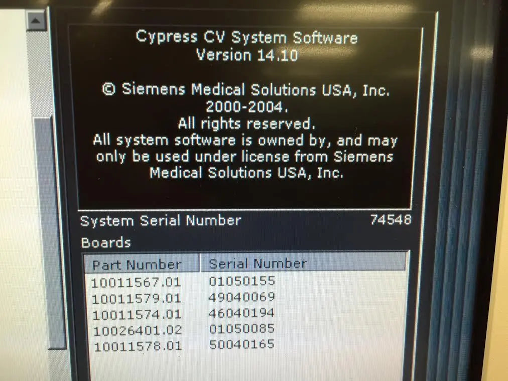 Siemens Acuson Cypress Portable Ultrasound with Stress Echo 7L3 Vascular DIAGNOSTIC ULTRASOUND MACHINES FOR SALE