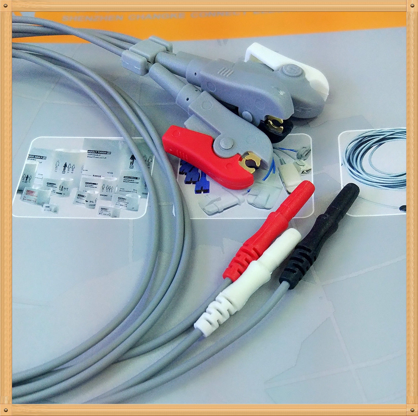 Din Style Safety ECG Leadwires,3 Leads,Grabber,AHA 0,6m DIAGNOSTIC ULTRASOUND MACHINES FOR SALE