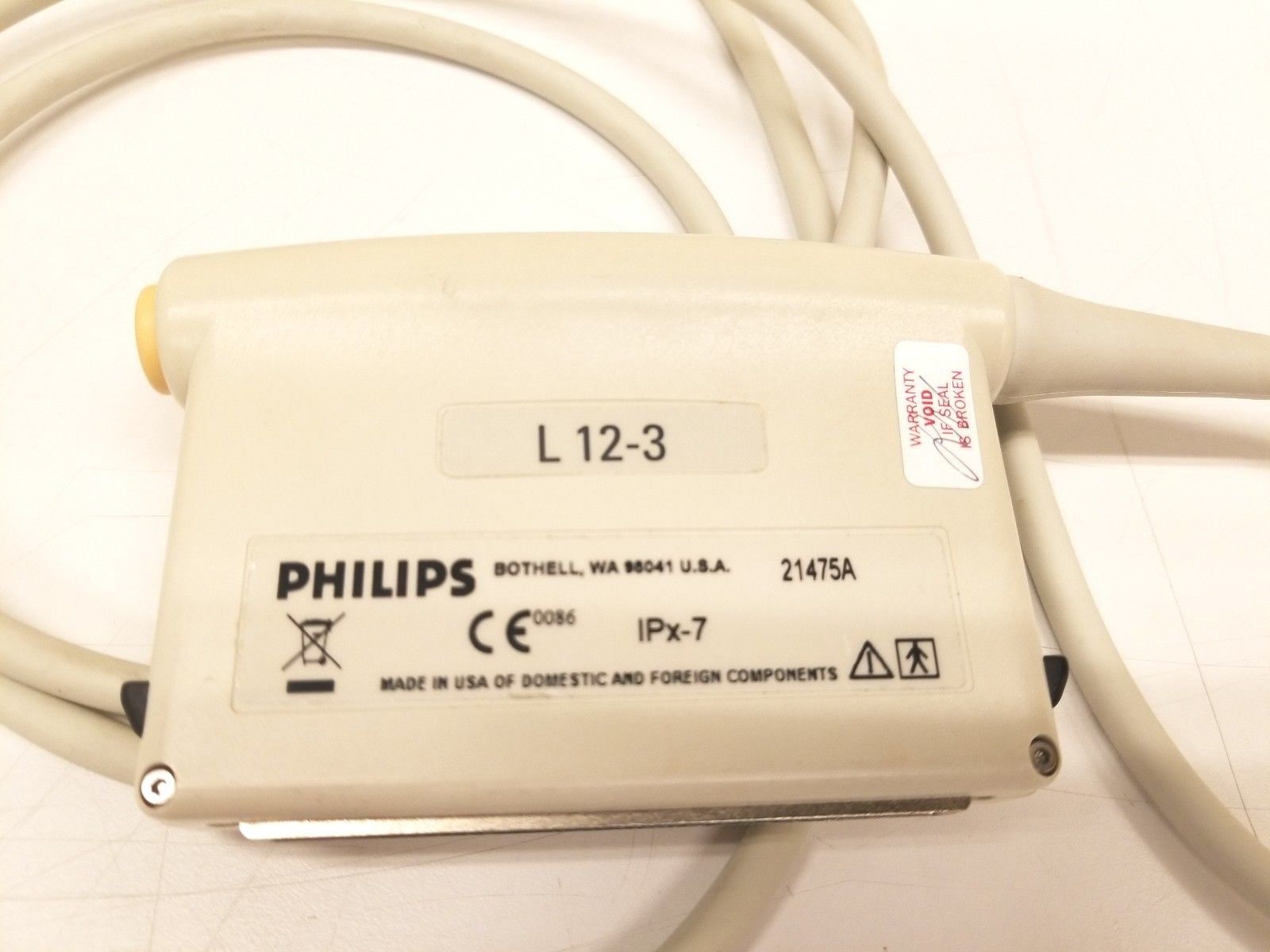 Philips L 12-3 Vascular Linear Ultrasound Probe Transducer Inv 4411 DIAGNOSTIC ULTRASOUND MACHINES FOR SALE