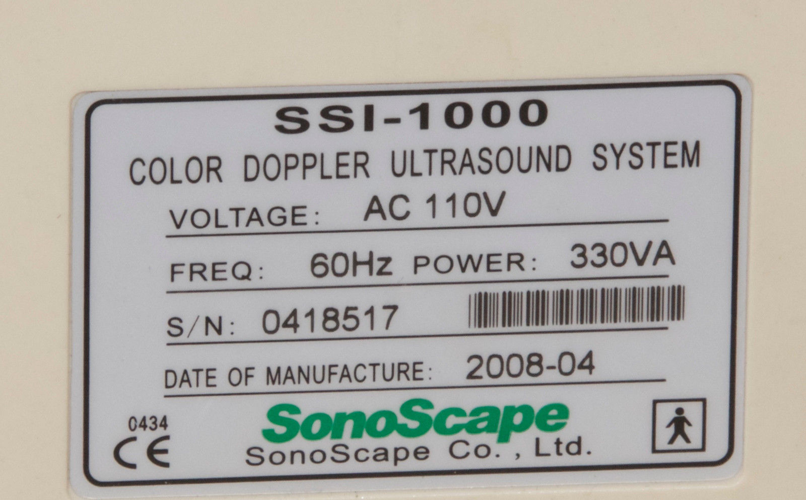 SonoScape SSI-1000 Ultrasound  (R16) DIAGNOSTIC ULTRASOUND MACHINES FOR SALE