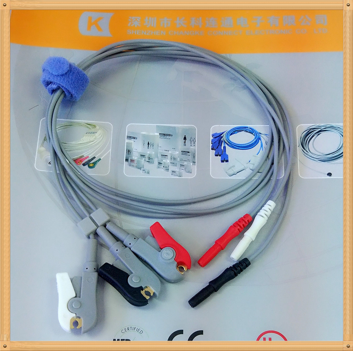 Din Style Safety ECG Leadwires,3 Leads,Grabber,AHA 0,6m DIAGNOSTIC ULTRASOUND MACHINES FOR SALE