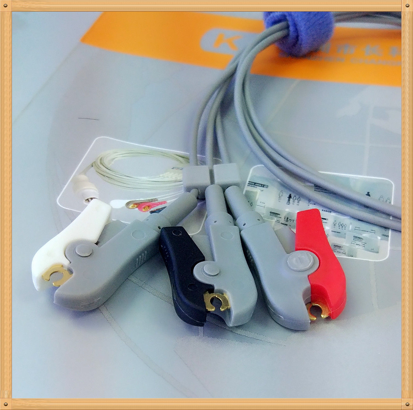 Din Style Safety ECG Leadwires,3 Leads,Grabber,AHA 0,6m DIAGNOSTIC ULTRASOUND MACHINES FOR SALE