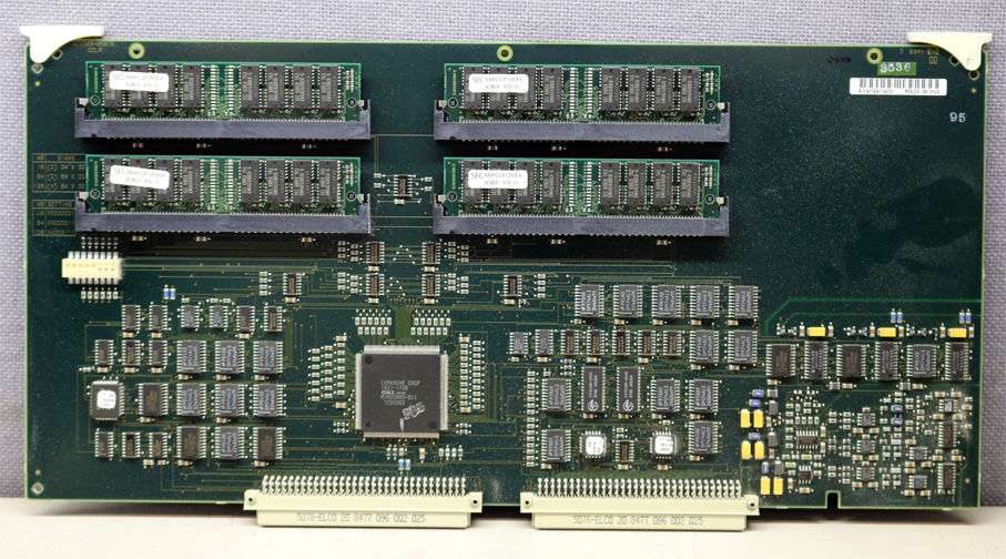 a close up of a computer board with multiple cpus