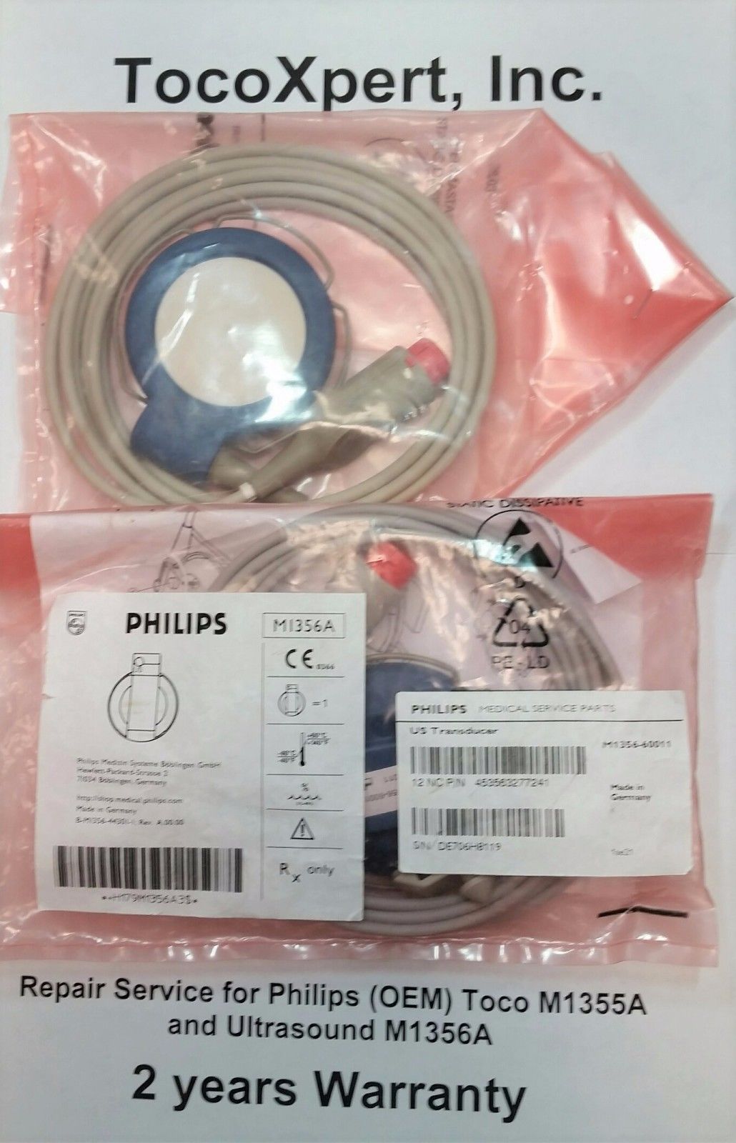 HP Philips M1356A Ultrasound Transducer $249 - LIFETIME Warranty! 100% ORIGINAL 192243004454