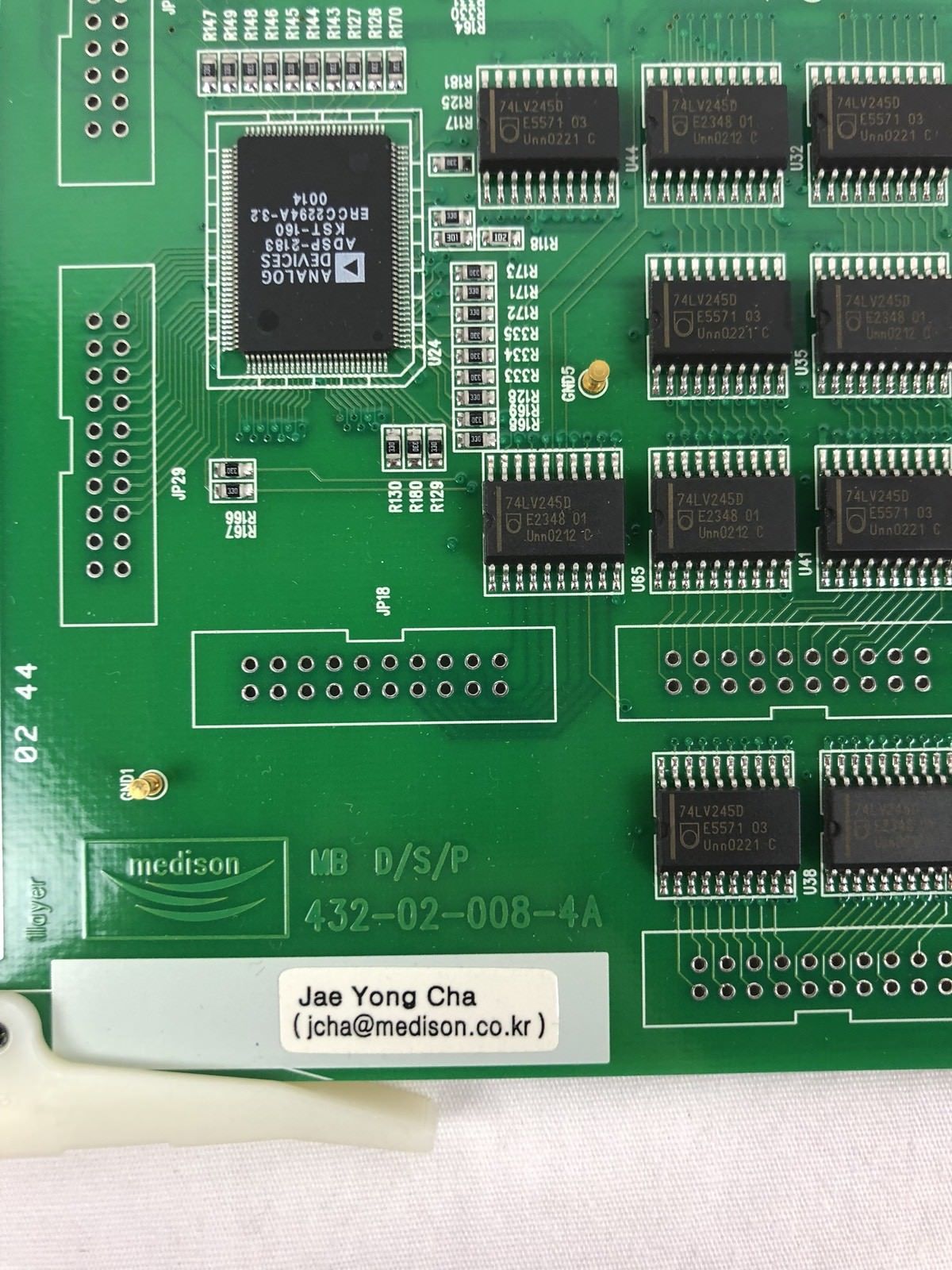 a close up of a printed circuit board