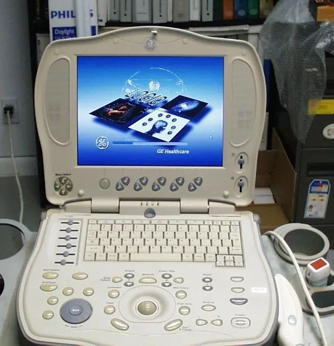 GE LogiqBook XP Porable Ultrasound with 3 transducers & Cart DIAGNOSTIC ULTRASOUND MACHINES FOR SALE