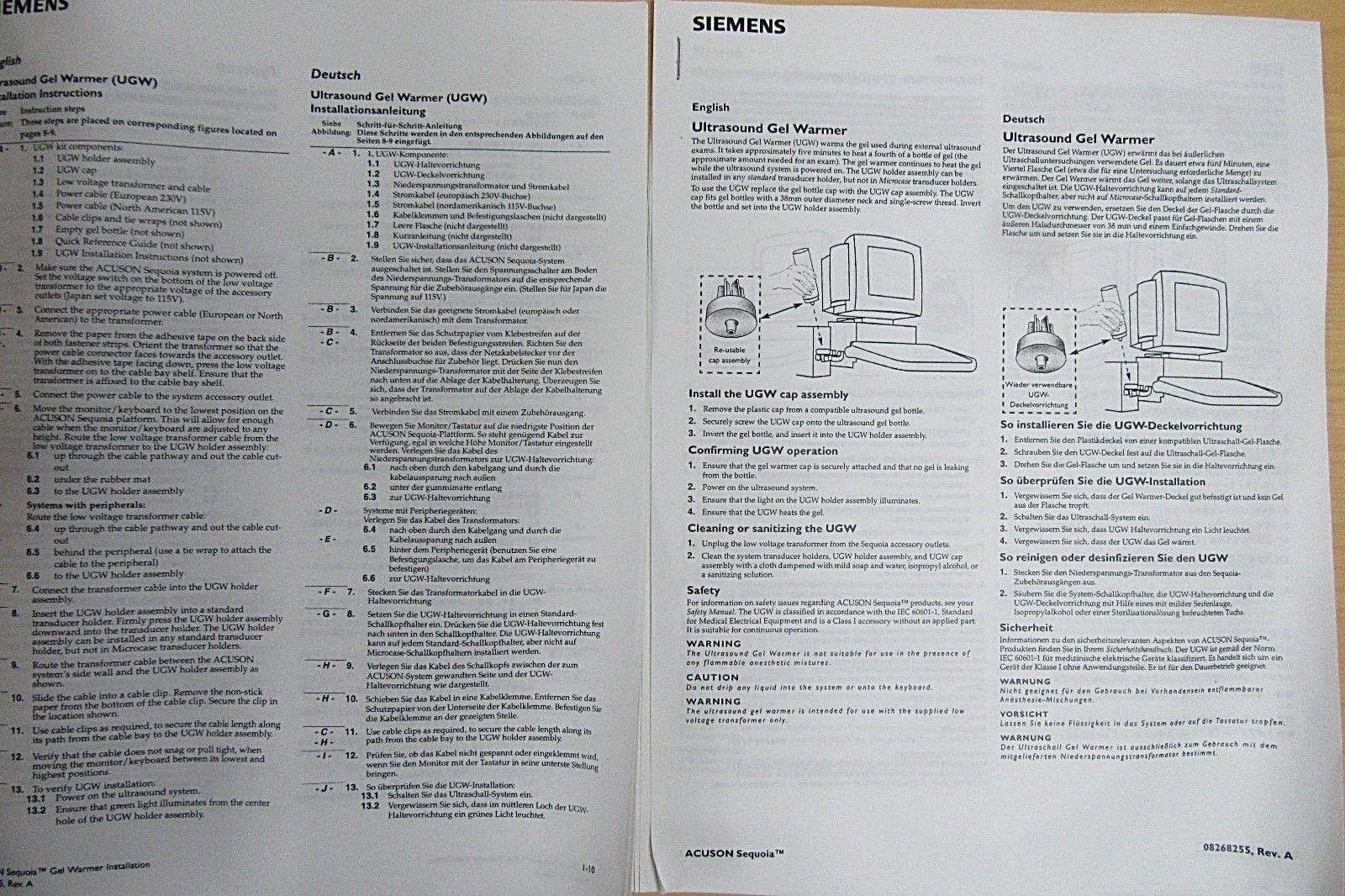 Siemens Acuson Ultrasound Gel Warmer Kit (PN: 08266458) DIAGNOSTIC ULTRASOUND MACHINES FOR SALE