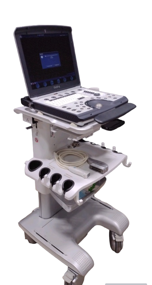 GE VIVID-Q PORTABLE ULTRASOUND MACHINE WITH 1 PROBE (M4S)  CART 2012 DIAGNOSTIC ULTRASOUND MACHINES FOR SALE