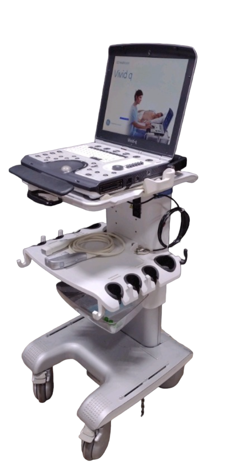 GE VIVID-Q PORTABLE ULTRASOUND MACHINE WITH 1 PROBE (M4S)  CART 2012 DIAGNOSTIC ULTRASOUND MACHINES FOR SALE